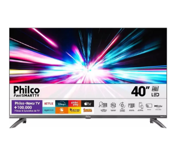 Smart TV Philco 40" Full HD Roku TV PTV40 HDR10 Dolby