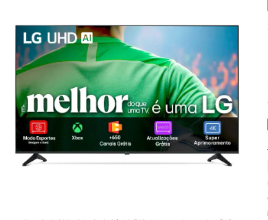 Smart TV LG UHD AI UA75 50" HDR10 Pro Processador α7 AI Ger8 webOS 25